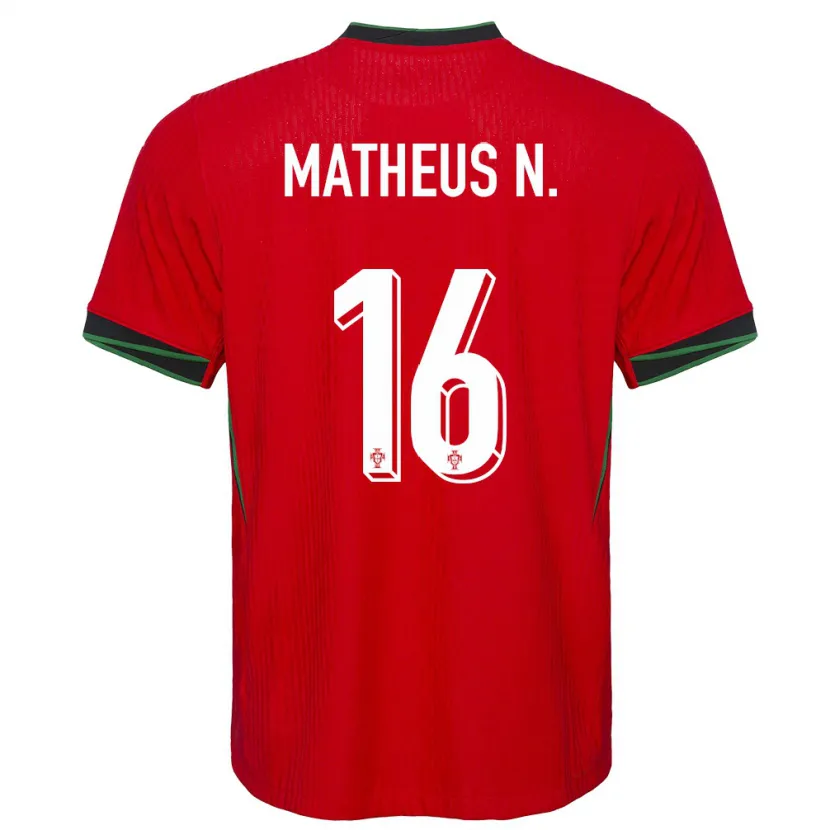 Danxen Homme Maillot Portugal Matheus Nunes #16 Rouge Tenues Domicile 24-26 T-Shirt