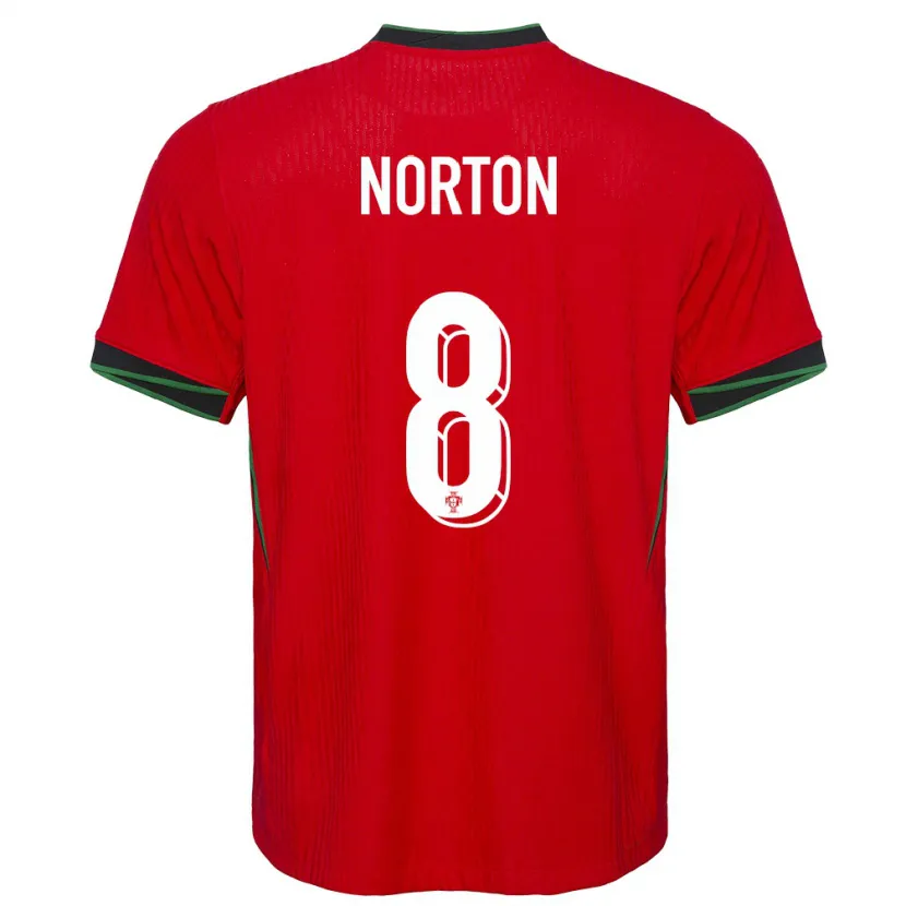 Danxen Homme Maillot Portugal Andreia Norton #8 Rouge Tenues Domicile 24-26 T-Shirt
