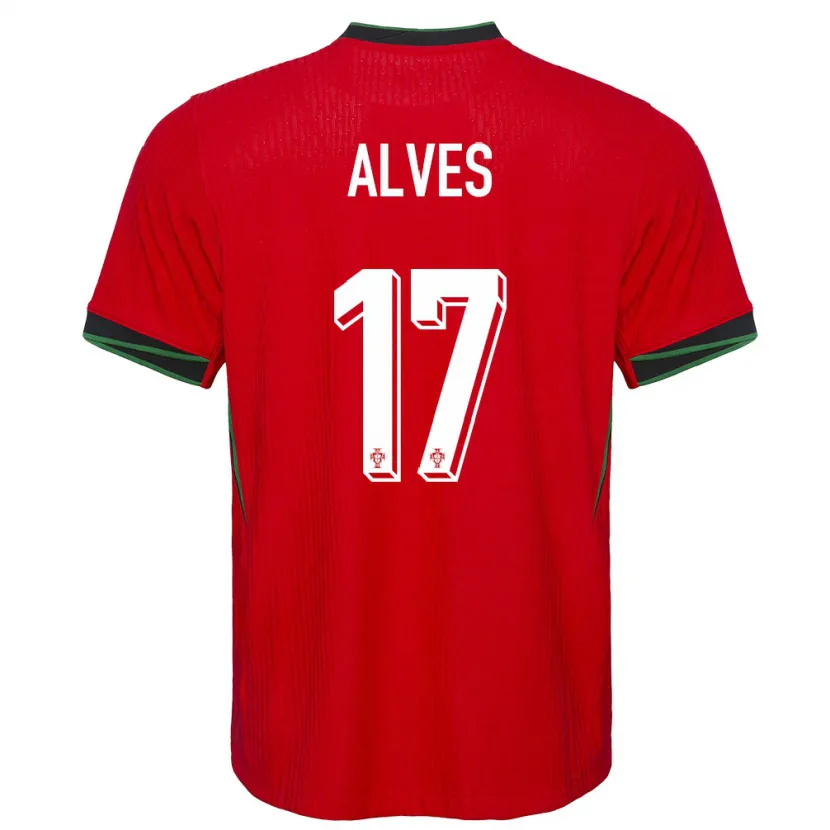 Danxen Homme Maillot Portugal Lucia Alves #17 Rouge Tenues Domicile 24-26 T-Shirt