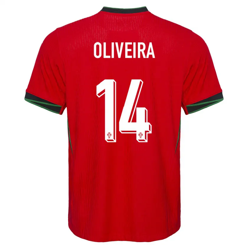 Danxen Homme Maillot Portugal Hugo Oliveira #14 Rouge Tenues Domicile 24-26 T-Shirt