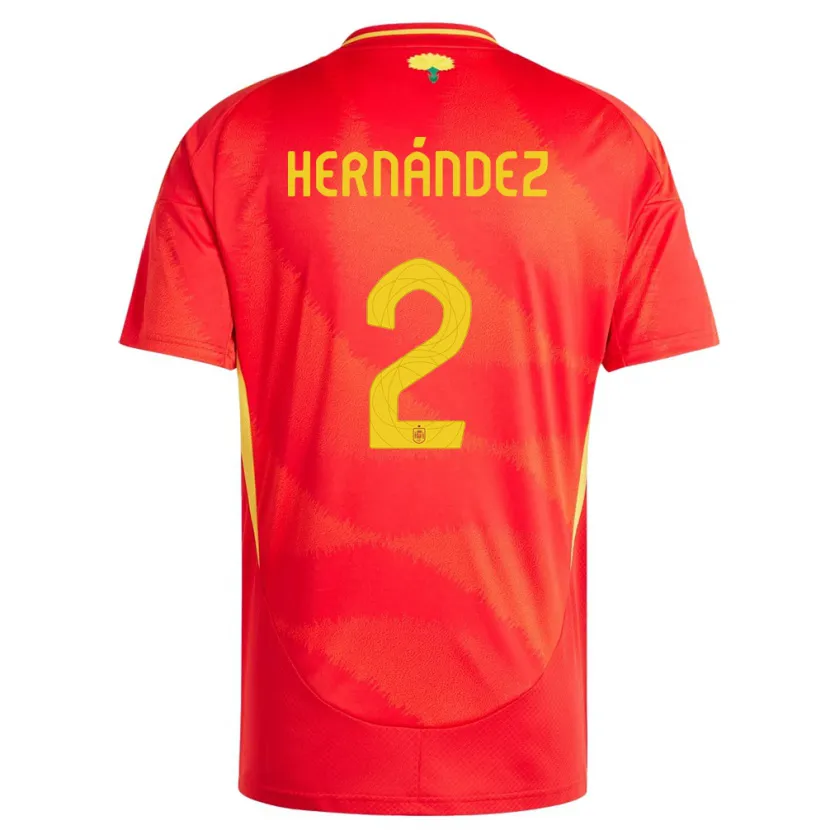 Danxen Homme Maillot Espagne Oihane Hernandez #2 Rouge Tenues Domicile 24-26 T-Shirt