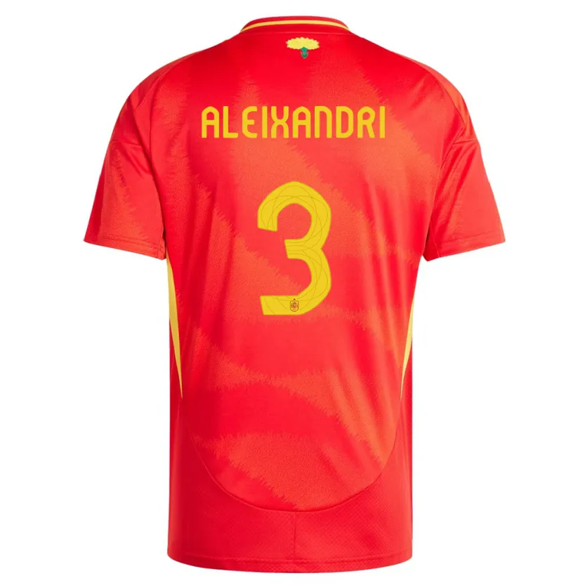 Danxen Homme Maillot Espagne Laia Aleixandri #3 Rouge Tenues Domicile 24-26 T-Shirt