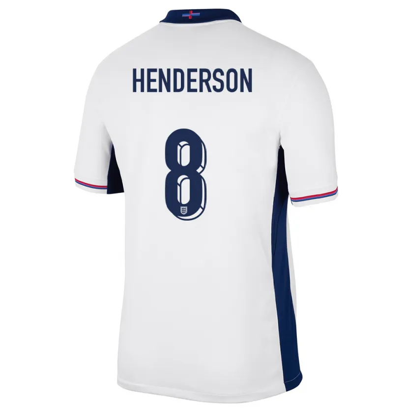 Danxen Homme Maillot Angleterre Jordan Henderson #8 Blanc Tenues Domicile 24-26 T-Shirt