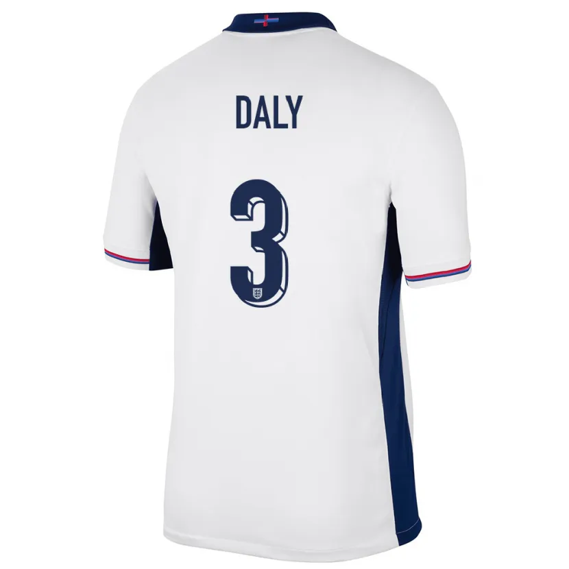 Danxen Homme Maillot Angleterre Rachel Daly #3 Blanc Tenues Domicile 24-26 T-Shirt