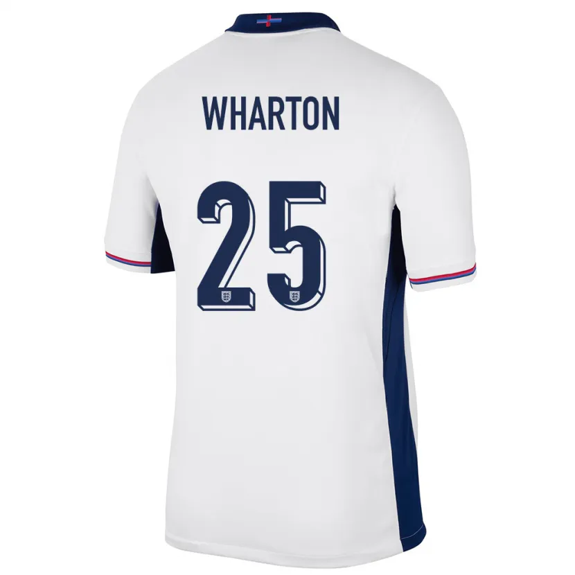 Danxen Homme Maillot Angleterre Adam Wharton #25 Blanc Tenues Domicile 24-26 T-Shirt