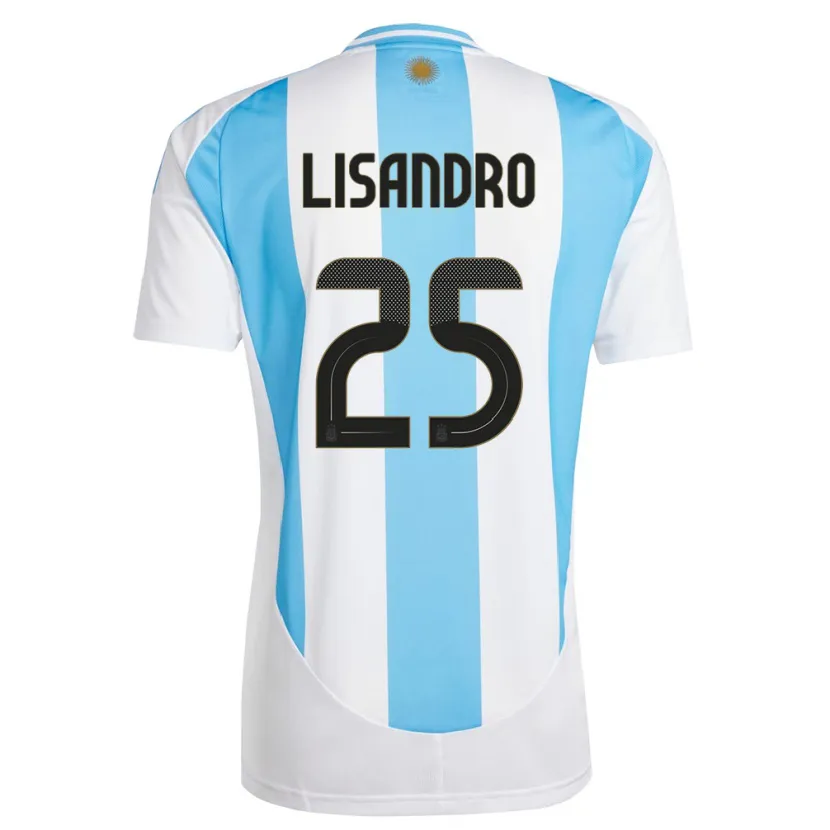 Danxen Homme Maillot Argentine Lisandro Martinez #25 Blanc Bleu Tenues Domicile 24-26 T-Shirt