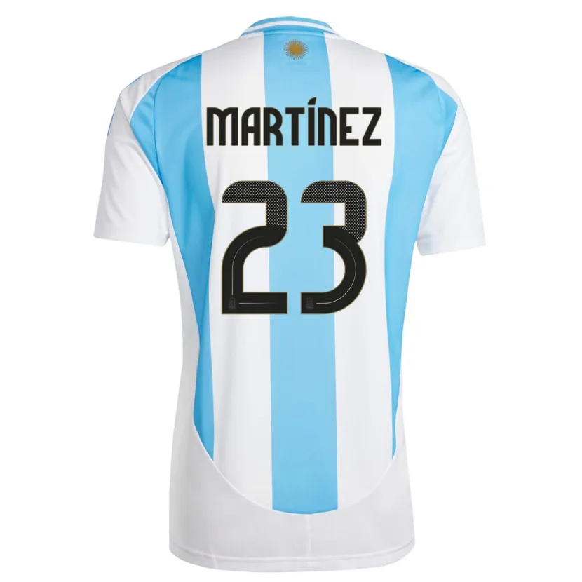 Danxen Homme Maillot Argentine Emiliano Martinez #23 Blanc Bleu Tenues Domicile 24-26 T-Shirt