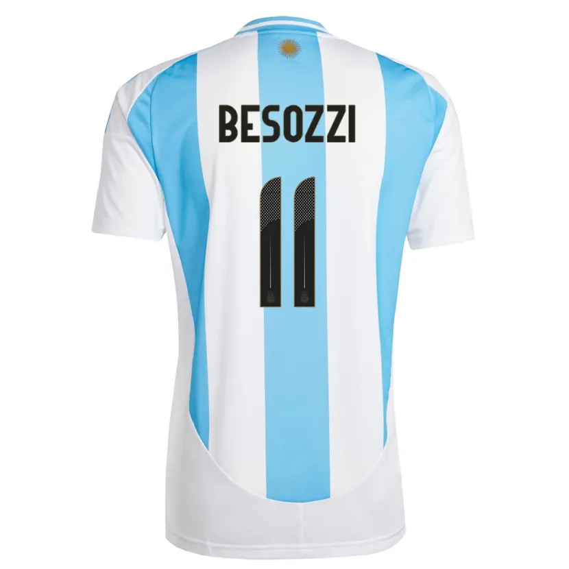 Danxen Homme Maillot Argentine Lucas Besozzi #11 Blanc Bleu Tenues Domicile 24-26 T-Shirt