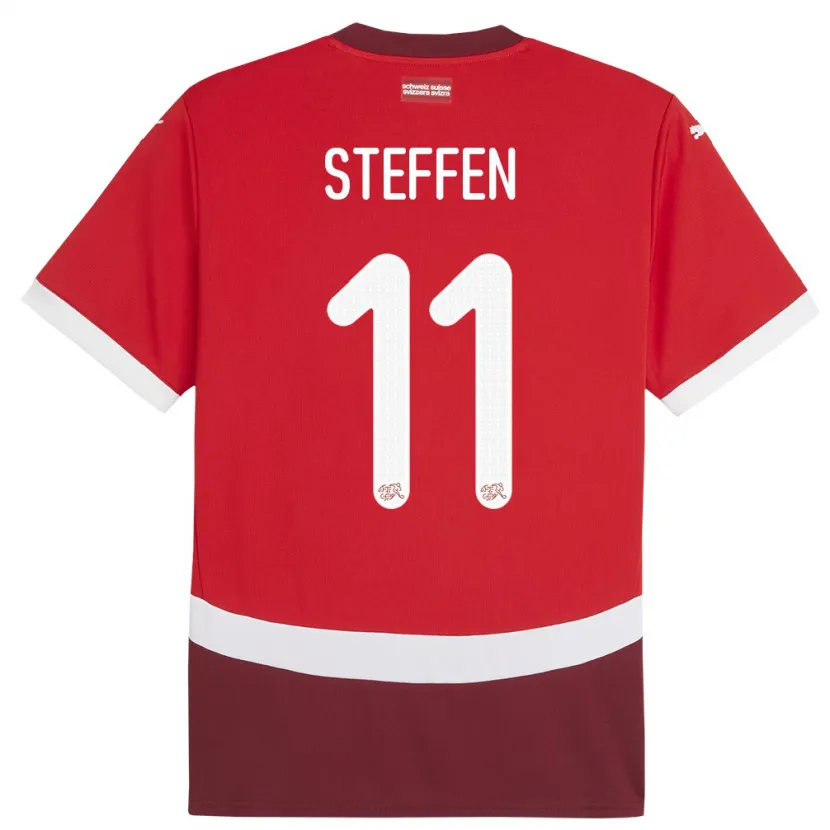 Danxen Homme Maillot Suisse Renato Steffen #11 Rouge Tenues Domicile 24-26 T-Shirt