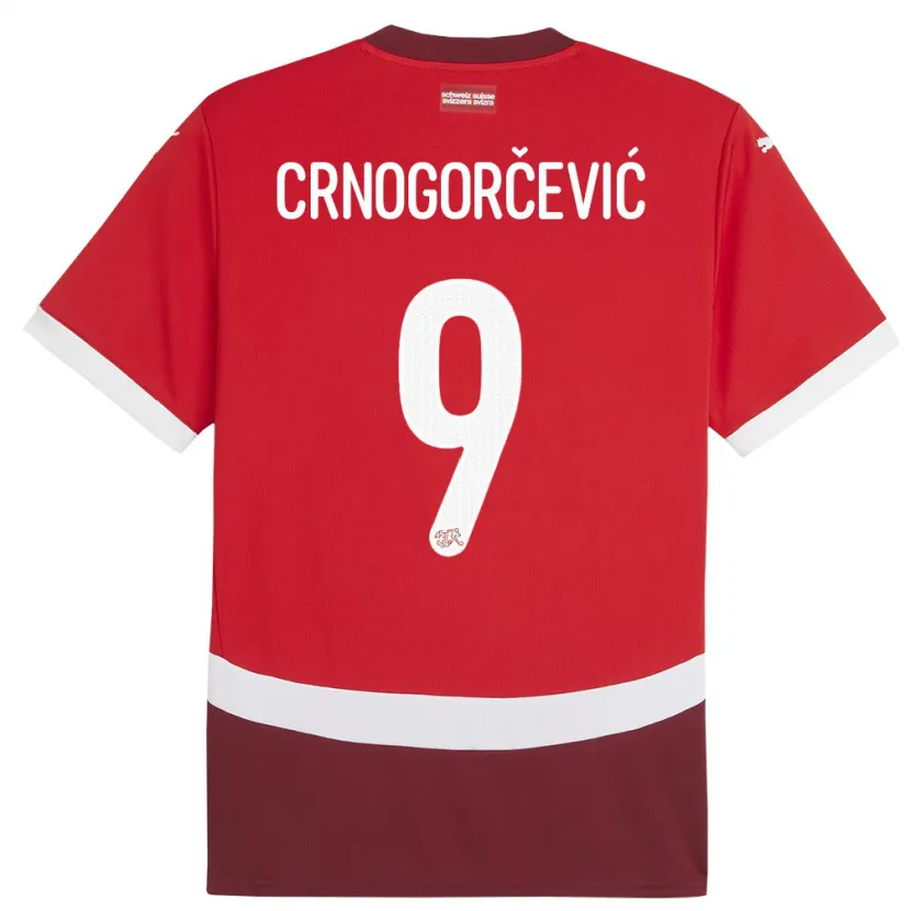 Danxen Homme Maillot Suisse Ana Maria Crnogorcevic #9 Rouge Tenues Domicile 24-26 T-Shirt
