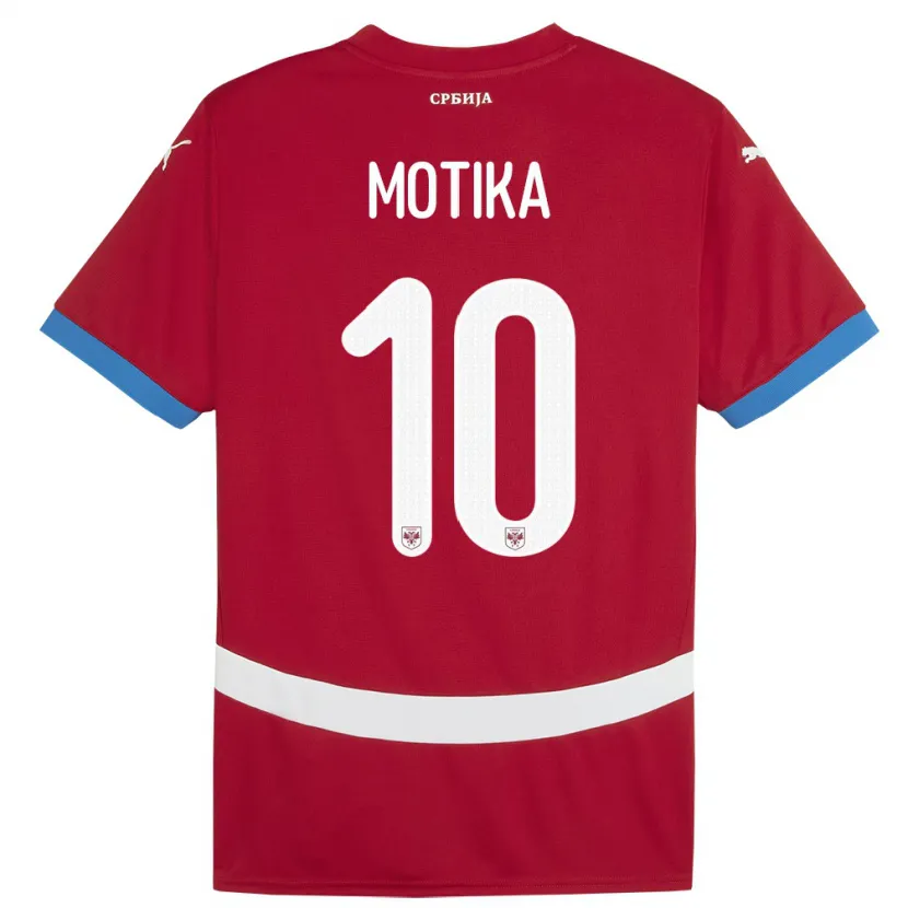 Danxen Homme Maillot Serbie Nemanja Motika #10 Rouge Tenues Domicile 24-26 T-Shirt