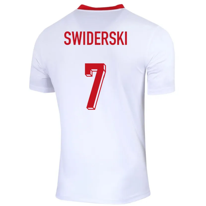 Danxen Homme Maillot Pologne Karol Swiderski #7 Blanc Tenues Domicile 24-26 T-Shirt