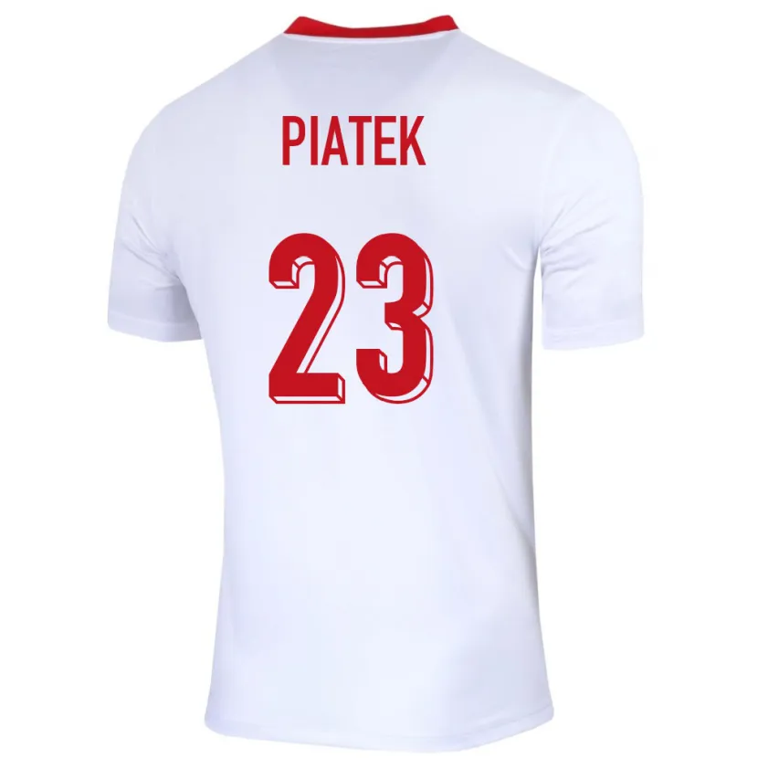 Danxen Homme Maillot Pologne Krzysztof Piatek #23 Blanc Tenues Domicile 24-26 T-Shirt