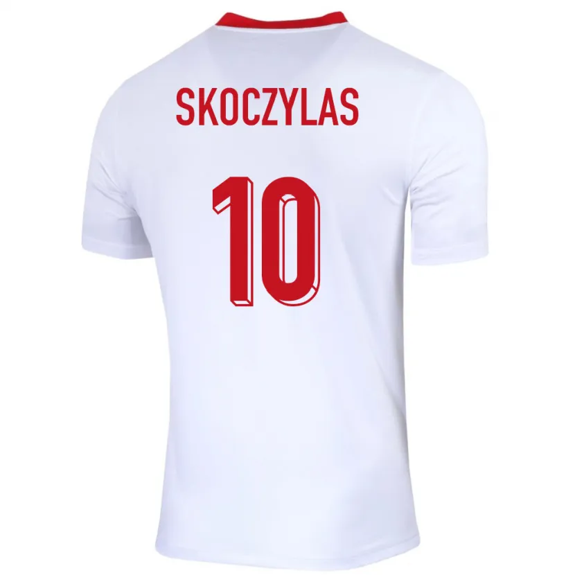 Danxen Homme Maillot Pologne Mateusz Skoczylas #10 Blanc Tenues Domicile 24-26 T-Shirt