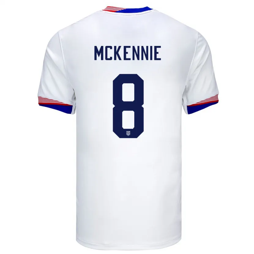 Danxen Homme Maillot États-Unis Weston Mckennie #8 Blanc Tenues Domicile 24-26 T-Shirt