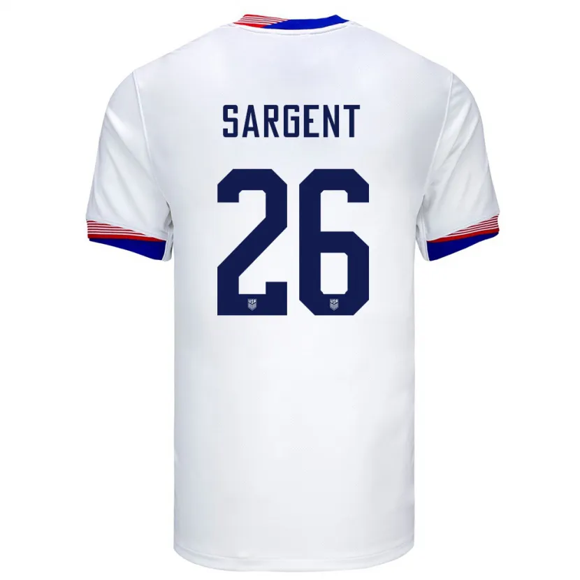 Danxen Homme Maillot États-Unis Josh Sargent #26 Blanc Tenues Domicile 24-26 T-Shirt