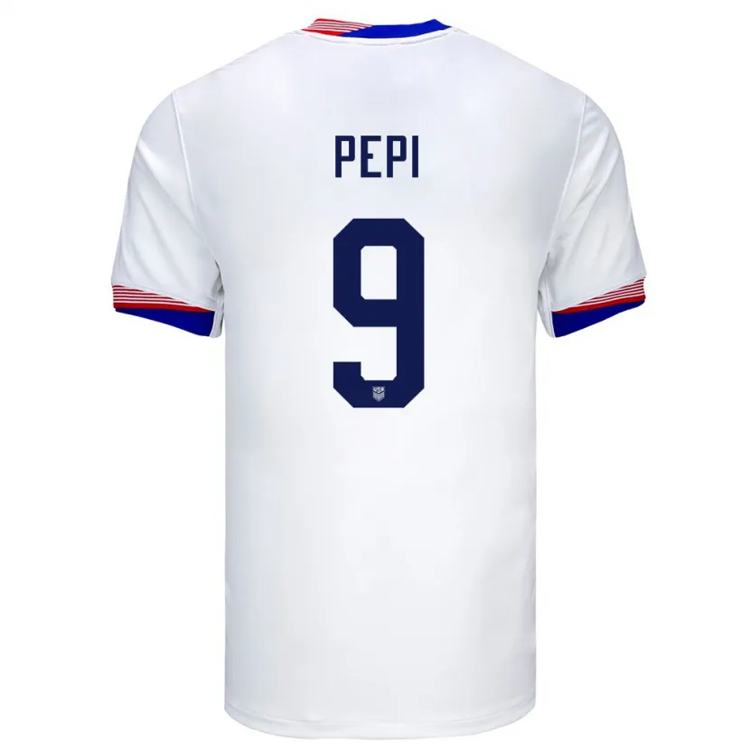 Danxen Homme Maillot États-Unis Ricardo Pepi #9 Blanc Tenues Domicile 24-26 T-Shirt