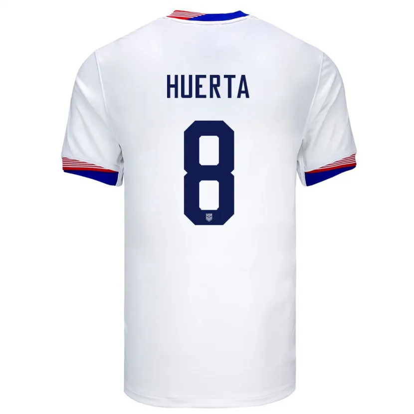 Danxen Homme Maillot États-Unis Sofia Huerta #8 Blanc Tenues Domicile 24-26 T-Shirt