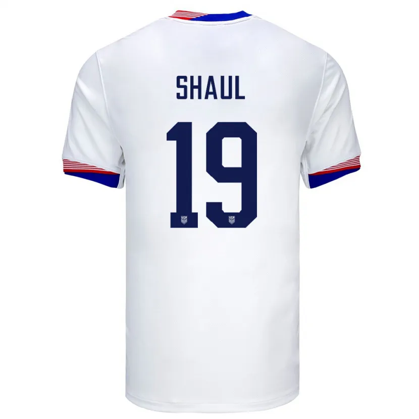 Danxen Homme Maillot États-Unis Ian Shaul #19 Blanc Tenues Domicile 24-26 T-Shirt