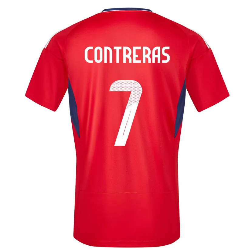 Danxen Homme Maillot Costa Rica Anthony Contreras #7 Rouge Tenues Domicile 24-26 T-Shirt