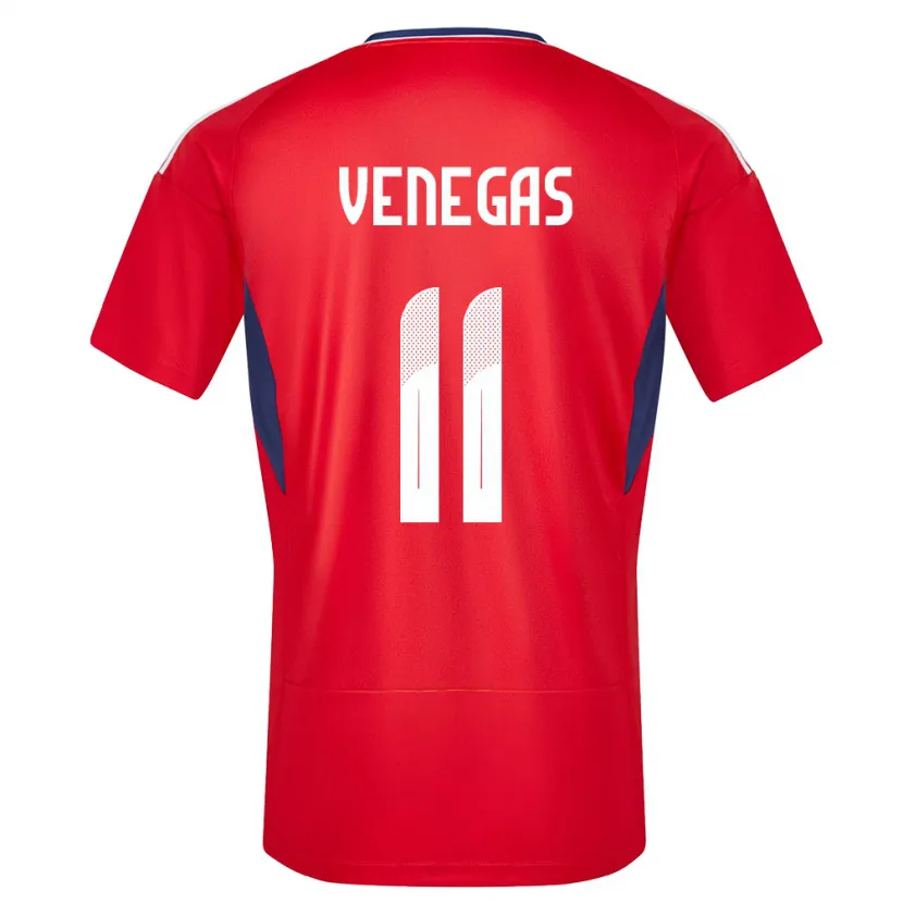 Danxen Homme Maillot Costa Rica Johan Venegas #11 Rouge Tenues Domicile 24-26 T-Shirt