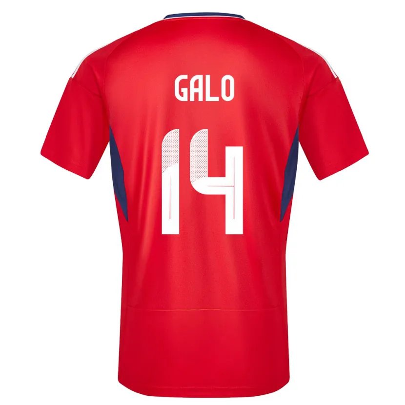 Danxen Homme Maillot Costa Rica Orlando Galo #14 Rouge Tenues Domicile 24-26 T-Shirt