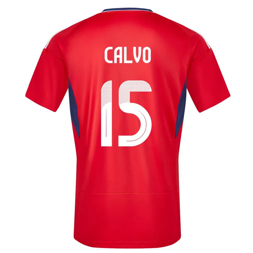 Danxen Homme Maillot Costa Rica Francisco Calvo #15 Rouge Tenues Domicile 24-26 T-Shirt
