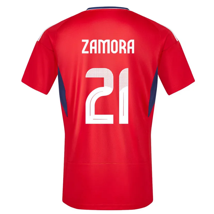 Danxen Homme Maillot Costa Rica Alvaro Zamora #21 Rouge Tenues Domicile 24-26 T-Shirt