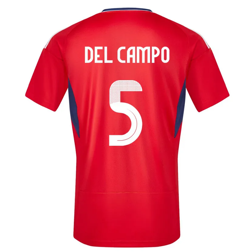 Danxen Homme Maillot Costa Rica Valeria Del Campo #5 Rouge Tenues Domicile 24-26 T-Shirt