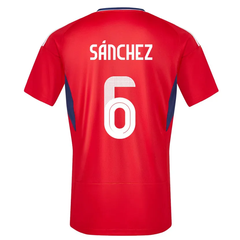 Danxen Homme Maillot Costa Rica Carol Sanchez #6 Rouge Tenues Domicile 24-26 T-Shirt