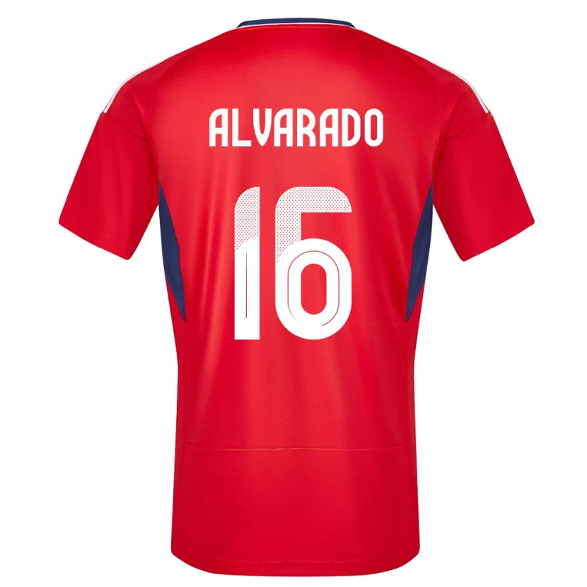 Danxen Homme Maillot Costa Rica Katherine Alvarado #16 Rouge Tenues Domicile 24-26 T-Shirt