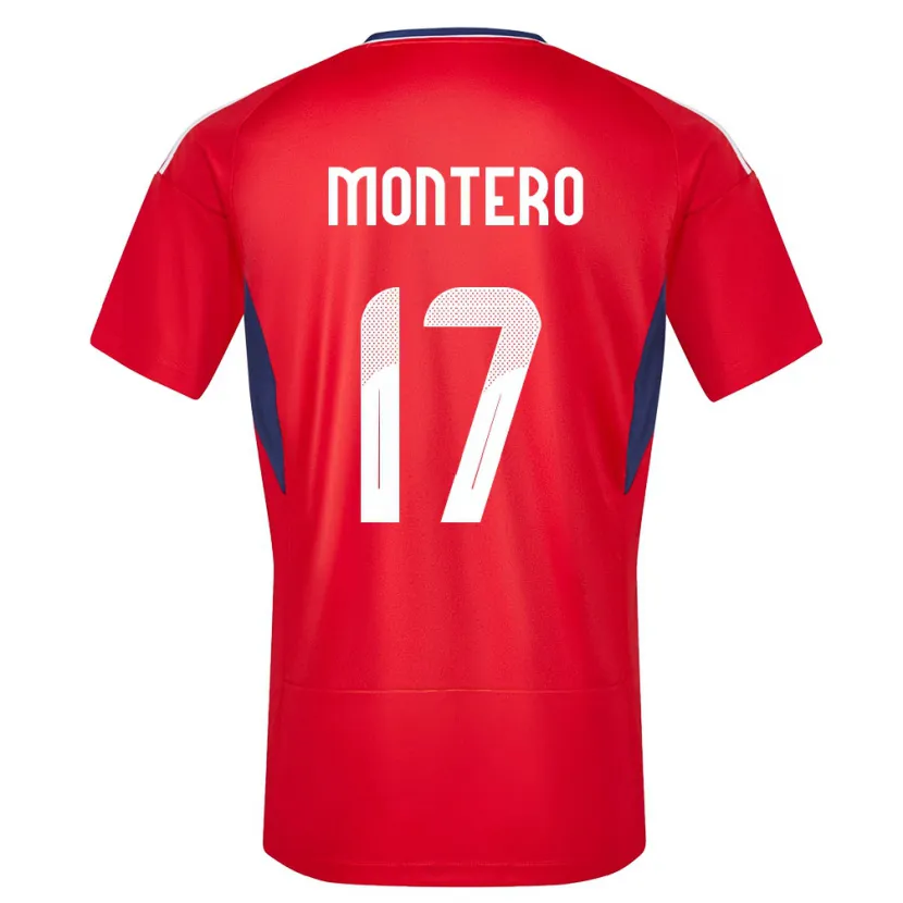 Danxen Homme Maillot Costa Rica Michelle Montero #17 Rouge Tenues Domicile 24-26 T-Shirt