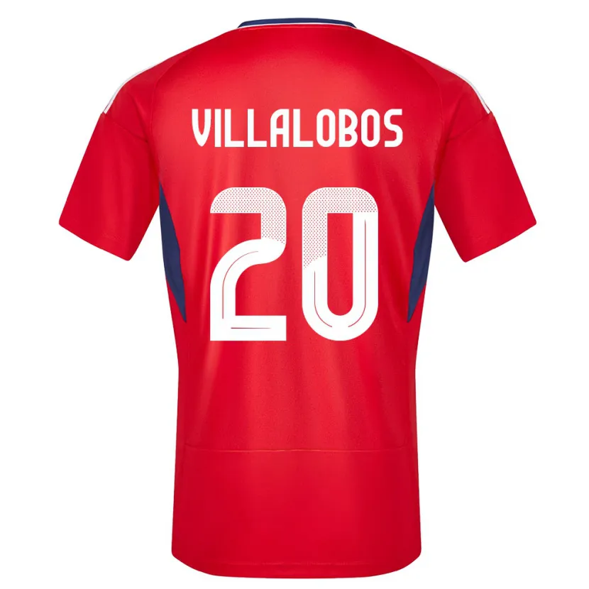 Danxen Homme Maillot Costa Rica Fabiola Villalobos #20 Rouge Tenues Domicile 24-26 T-Shirt