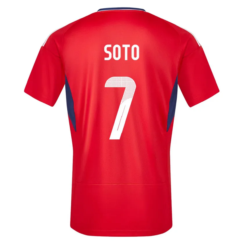 Danxen Homme Maillot Costa Rica Andrey Soto #7 Rouge Tenues Domicile 24-26 T-Shirt