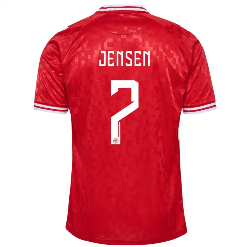Danxen Homme Maillot Danemark Mathias Jensen #7 Rouge Tenues Domicile 24-26 T-Shirt