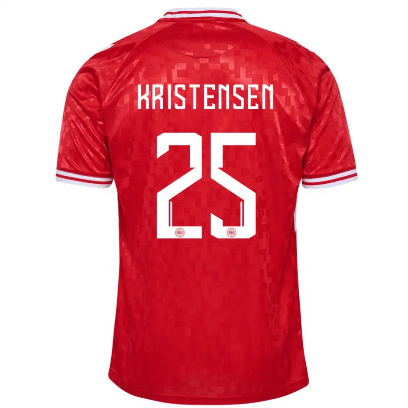 Danxen Homme Maillot Danemark Rasmus Kristensen #25 Rouge Tenues Domicile 24-26 T-Shirt