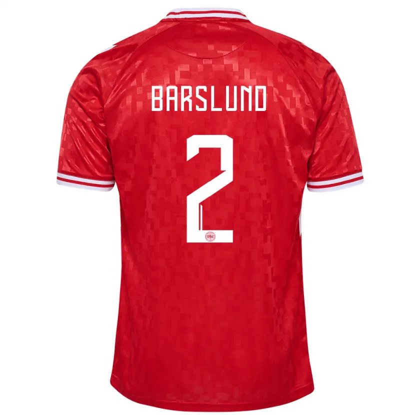 Danxen Homme Maillot Danemark Kaare Barslund #2 Rouge Tenues Domicile 24-26 T-Shirt