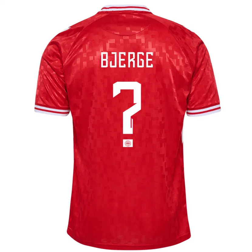 Danxen Homme Maillot Danemark Gustav Bjerge #0 Rouge Tenues Domicile 24-26 T-Shirt