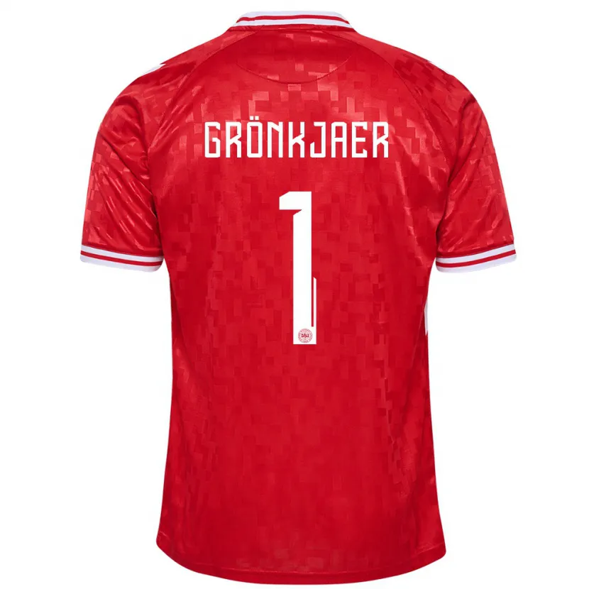 Danxen Homme Maillot Danemark Bertil Grönkjaer #1 Rouge Tenues Domicile 24-26 T-Shirt