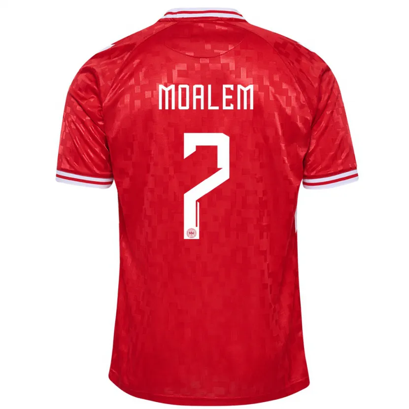 Danxen Homme Maillot Danemark Jonathan Moalem #7 Rouge Tenues Domicile 24-26 T-Shirt
