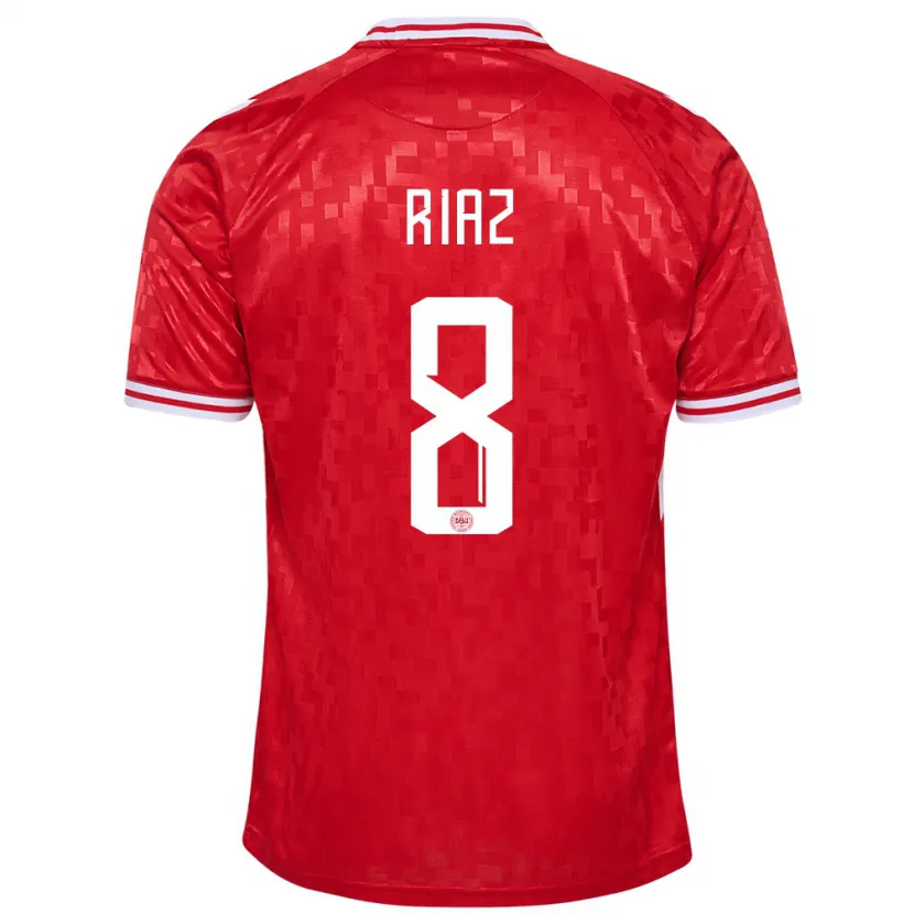 Danxen Homme Maillot Danemark Danial Riaz #8 Rouge Tenues Domicile 24-26 T-Shirt