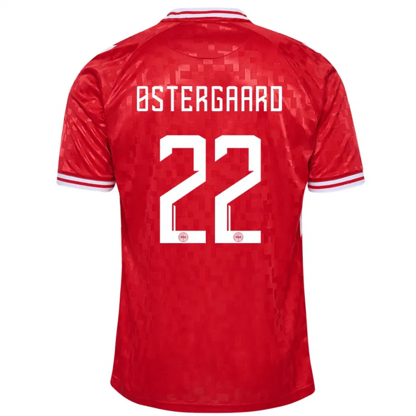 Danxen Homme Maillot Danemark Maja Bay Østergaard #22 Rouge Tenues Domicile 24-26 T-Shirt