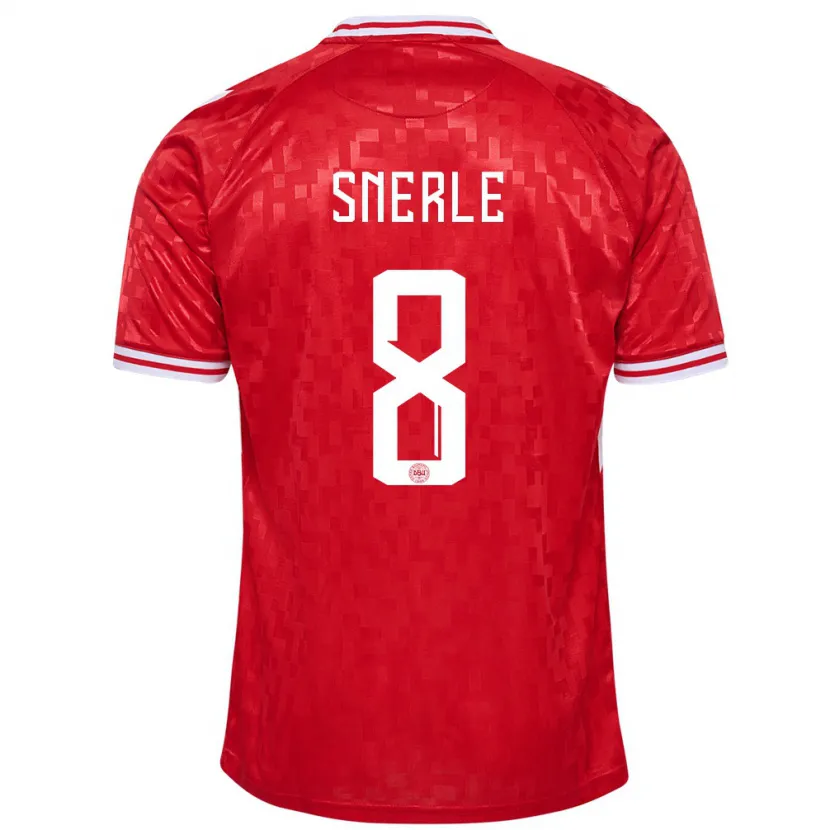 Danxen Homme Maillot Danemark Emma Snerle #8 Rouge Tenues Domicile 24-26 T-Shirt