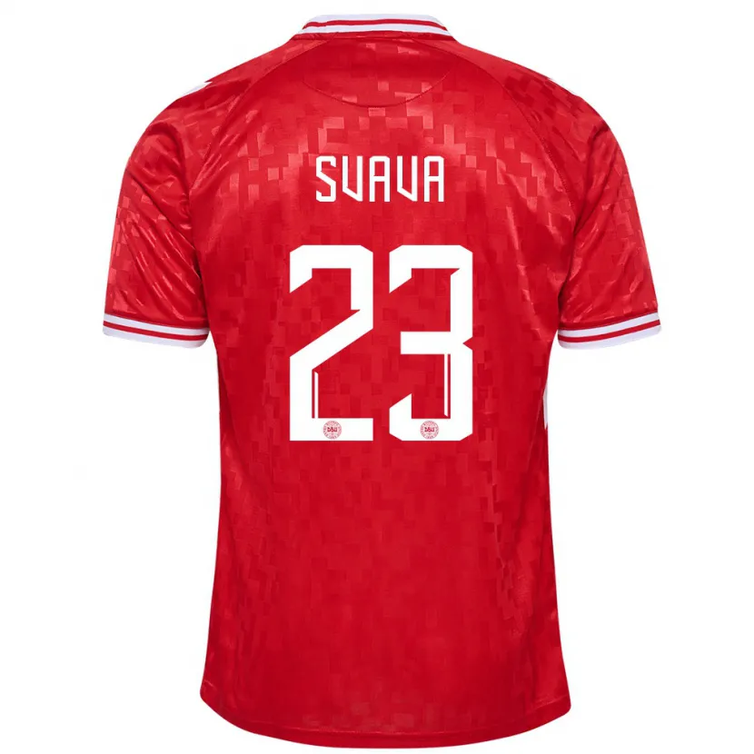 Danxen Homme Maillot Danemark Sofie Svava #23 Rouge Tenues Domicile 24-26 T-Shirt