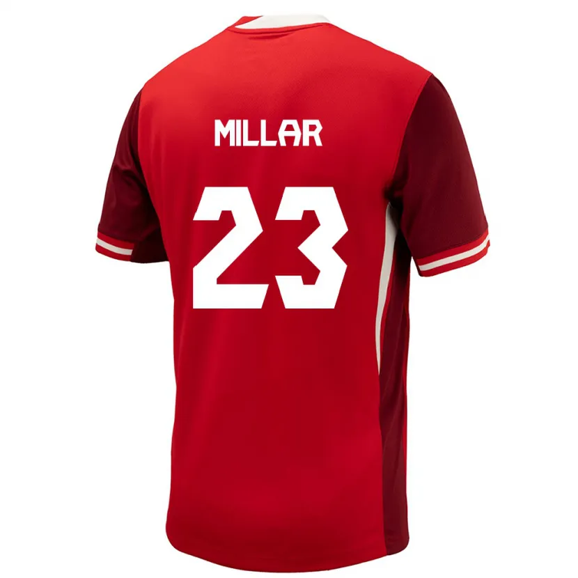 Danxen Homme Maillot Canada Liam Millar #23 Rouge Tenues Domicile 24-26 T-Shirt