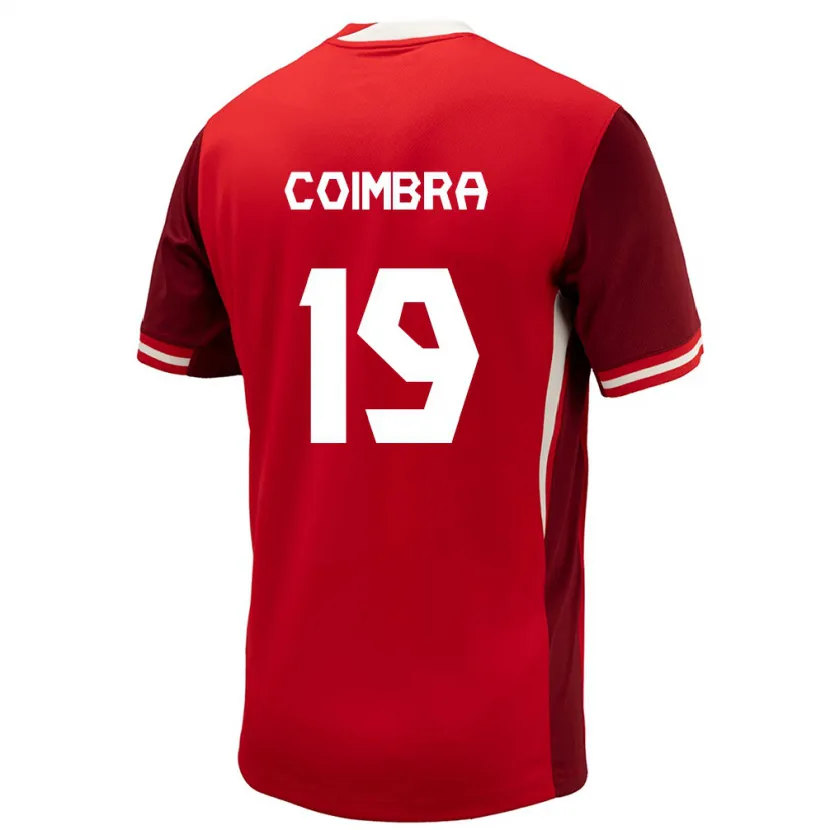 Danxen Homme Maillot Canada Tiago Coimbra #19 Rouge Tenues Domicile 24-26 T-Shirt