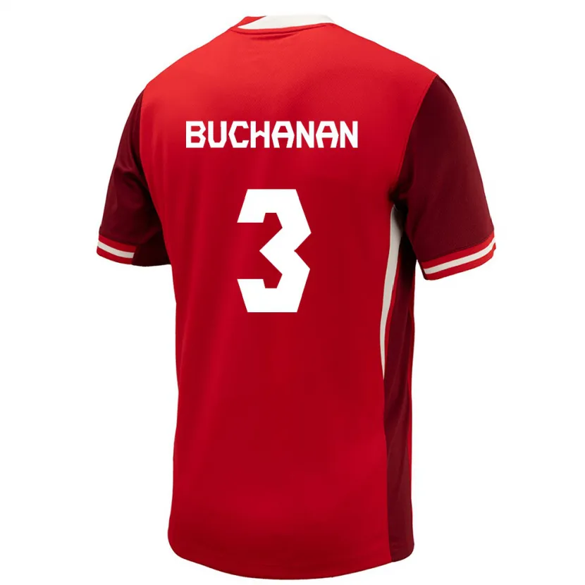 Danxen Homme Maillot Canada Kadeisha Buchanan #3 Rouge Tenues Domicile 24-26 T-Shirt