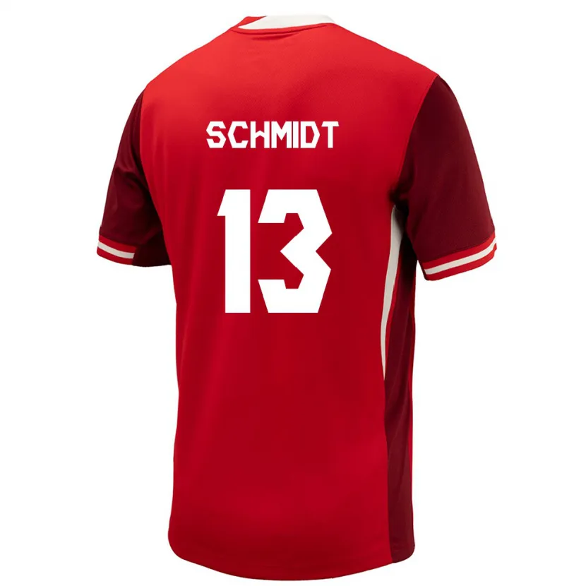 Danxen Homme Maillot Canada Sophie Schmidt #13 Rouge Tenues Domicile 24-26 T-Shirt