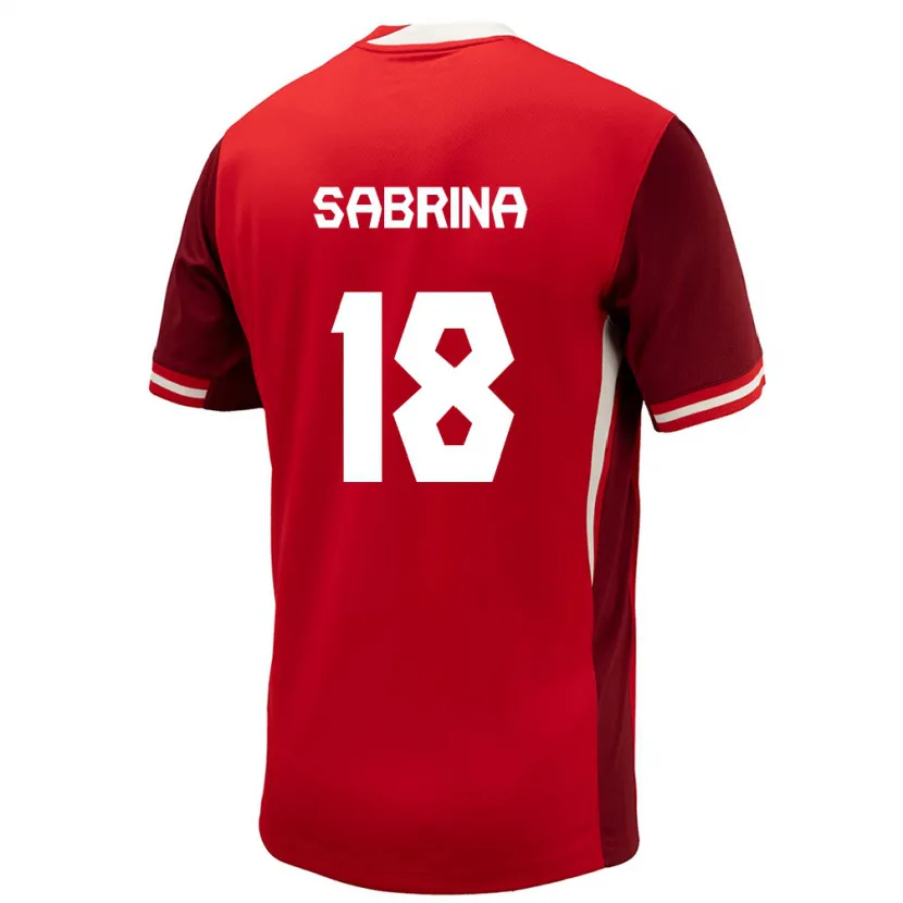 Danxen Homme Maillot Canada Sabrina D'angelo #18 Rouge Tenues Domicile 24-26 T-Shirt