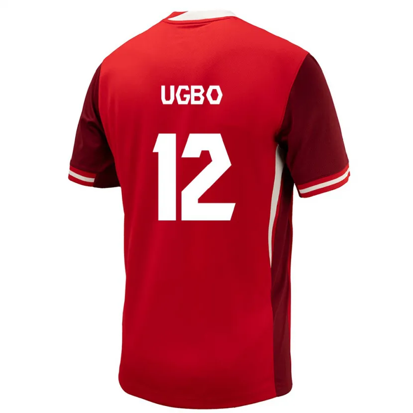 Danxen Homme Maillot Canada Iké Ugbo #12 Rouge Tenues Domicile 24-26 T-Shirt